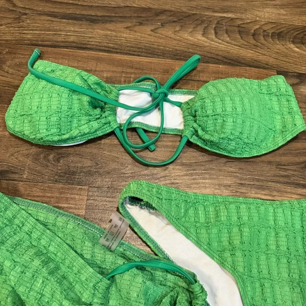 3 piece FN green bikini & coverup